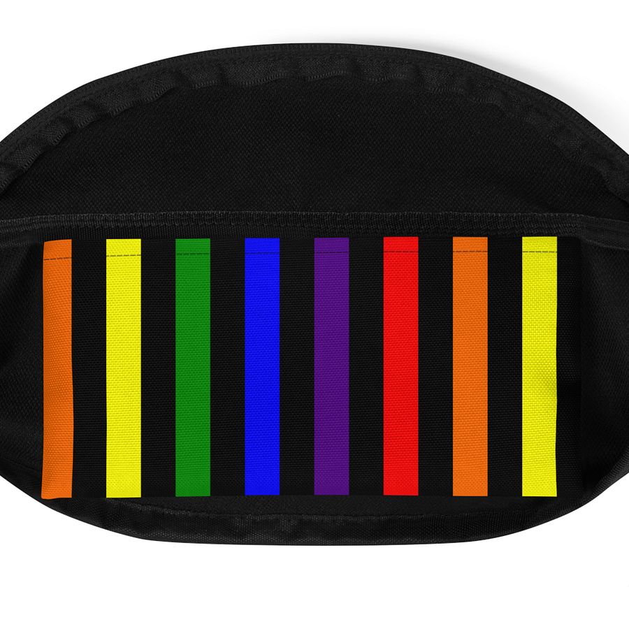 Rainbow Queer Art Fanny Pack, Colorful Kaleidoscope Stars Stripes Accessory product image (4)