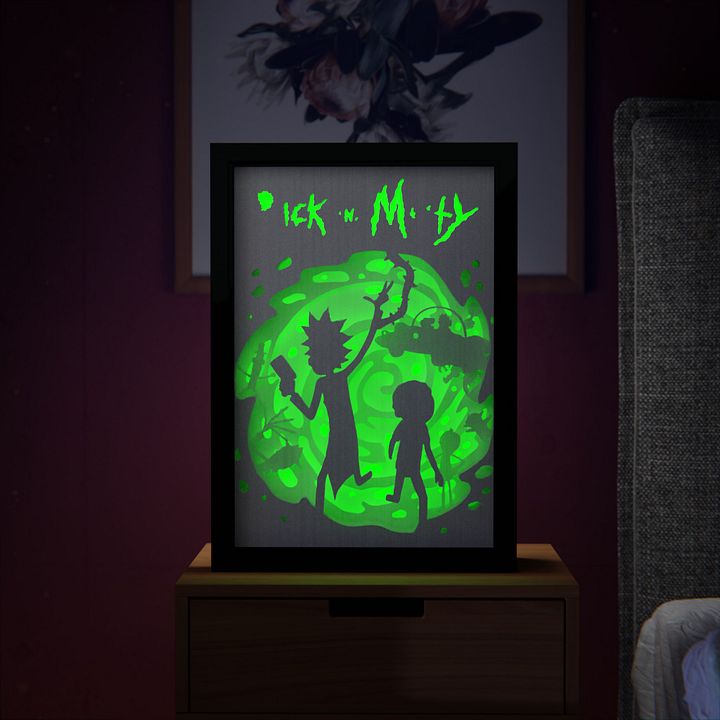 Rick and Morty Lightbox template 2 in 1 - PDF PNG SVG DXF + Video Tutorial product image (2)
