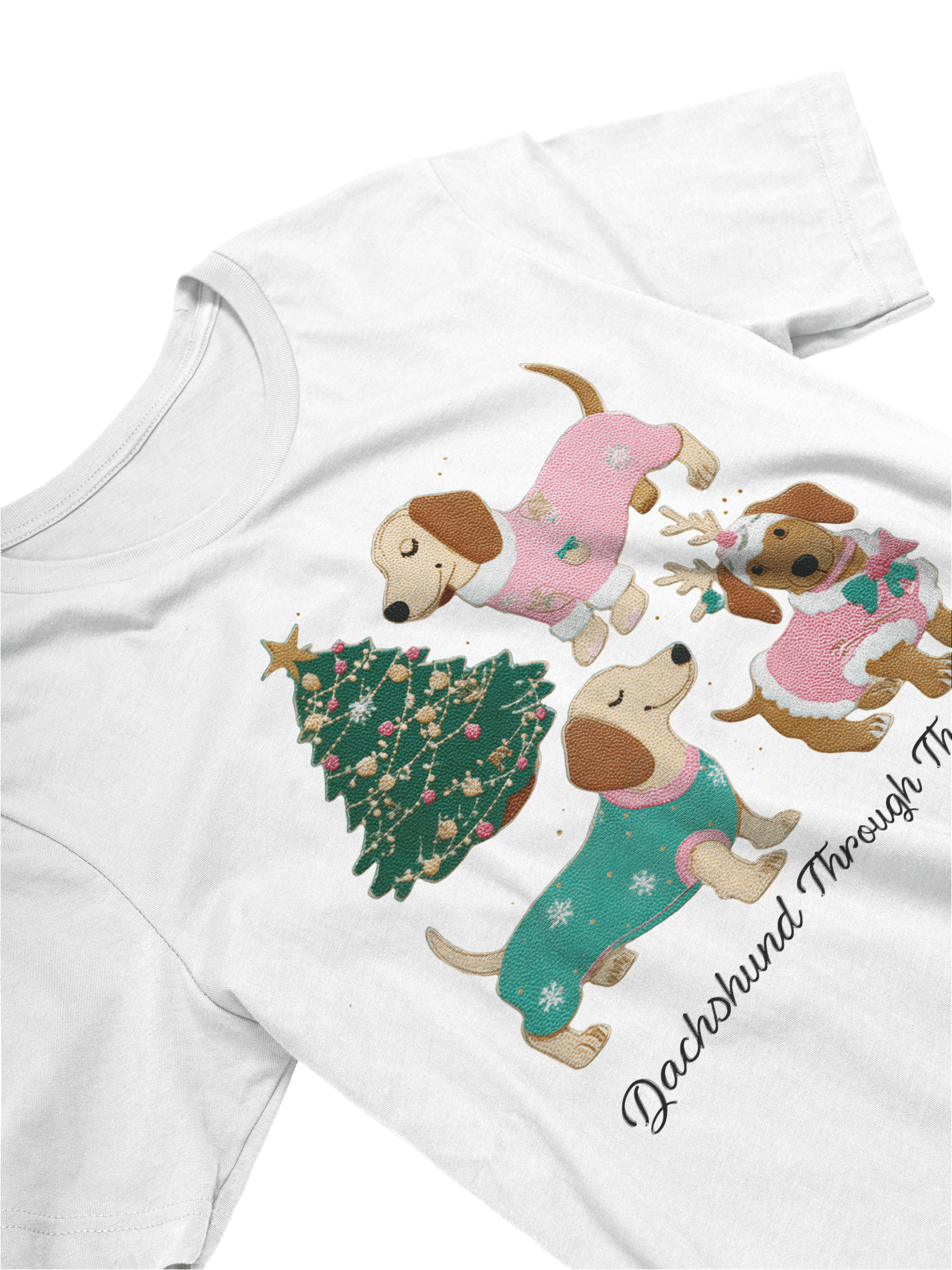 Dachshund Through The Snow Dogs T-Shirt – Festive Holiday Pup Tee product image (4)