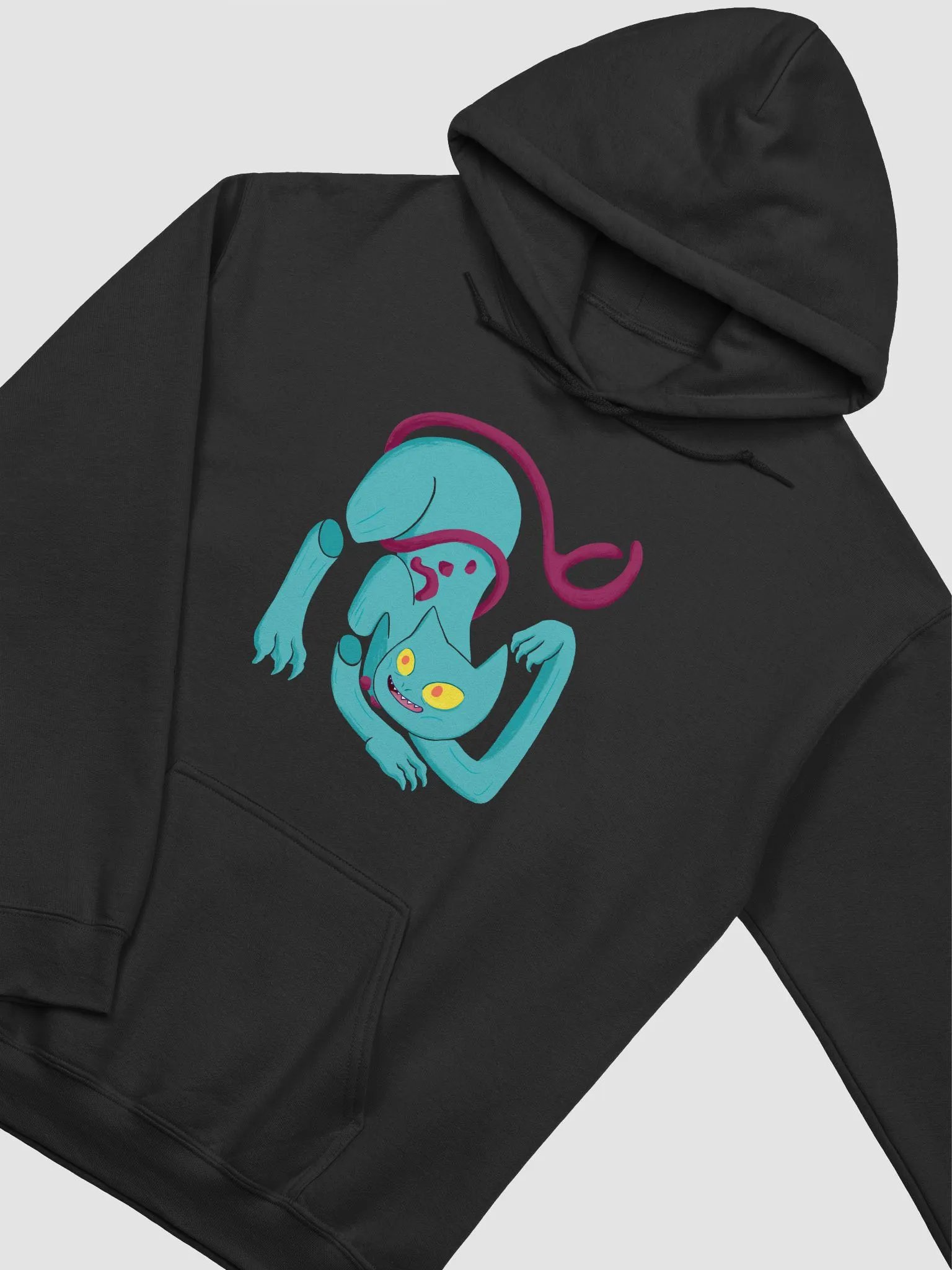 Demon Cat With Text on the Back Classic Hoodie Multicolor product image (13)