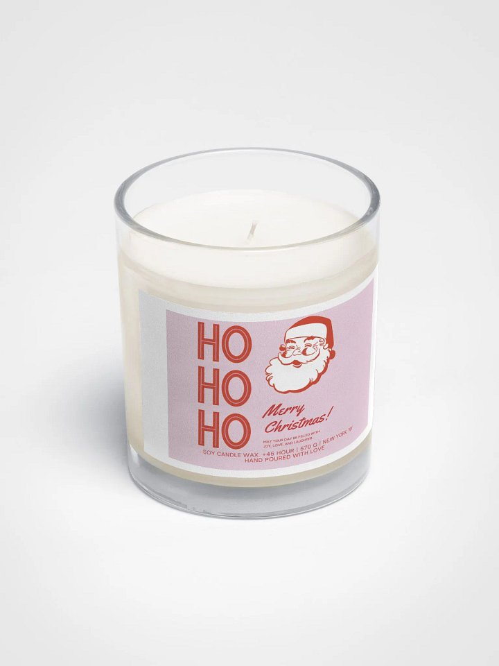 Joyful Santa Soy Wax Candle Pink Color product image (2)