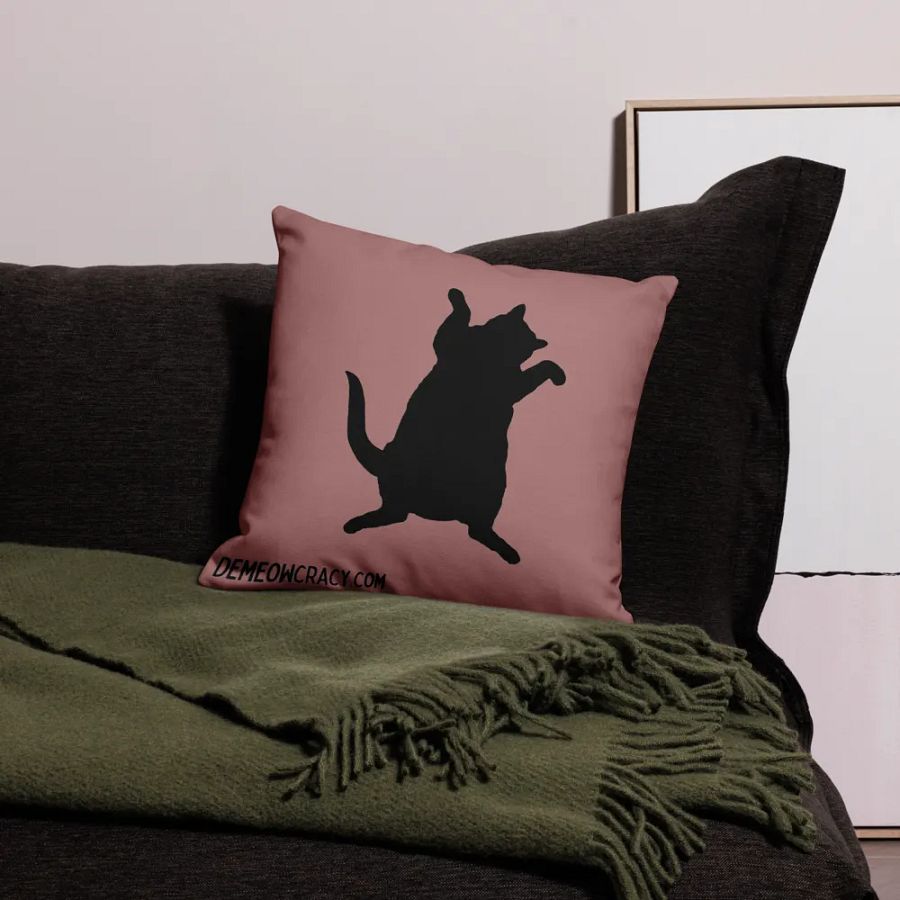 Dancing DeMeowcracy Kitties Pillow Cover - Frosted Cranberry product image (8)