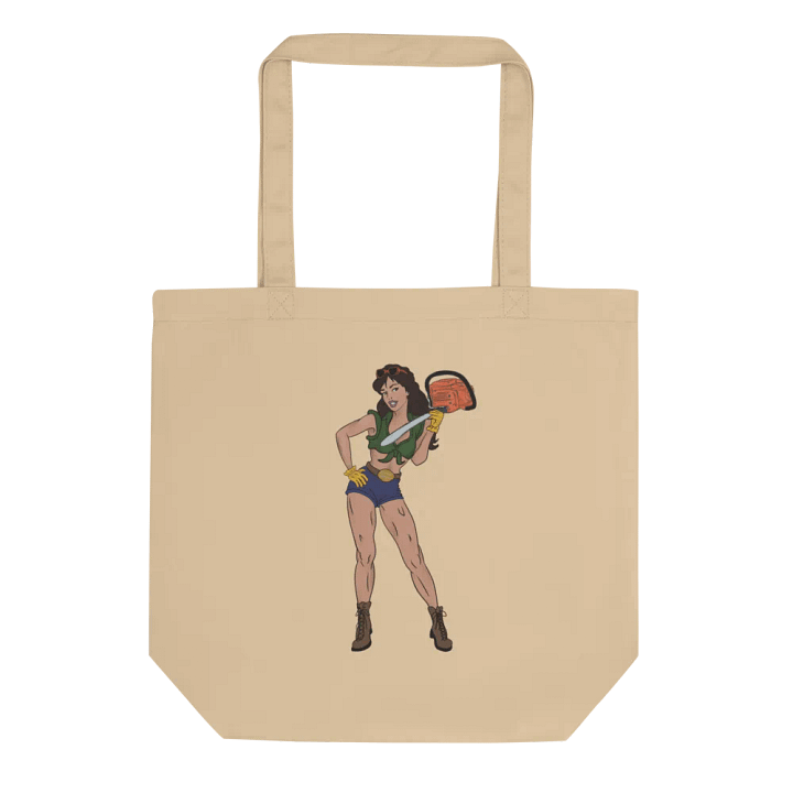 Brunette Chainsaw Betty Pinup Tote Bag product image (1)