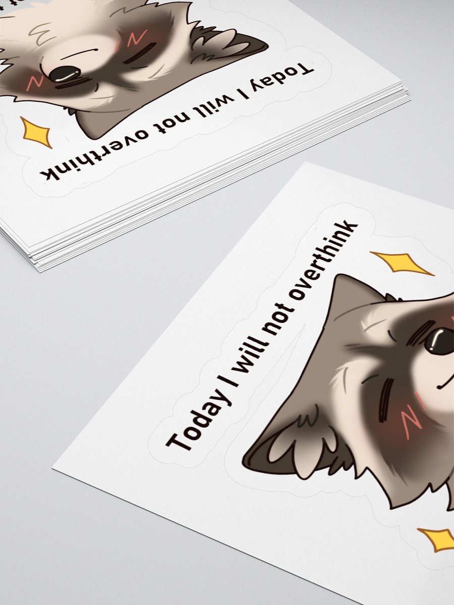 Will Not Overthink Raccoon Vinyl Sticker product image (4)