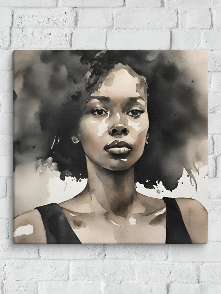 Young Black Woman Watercolour Portrait Wall Art product image (1)