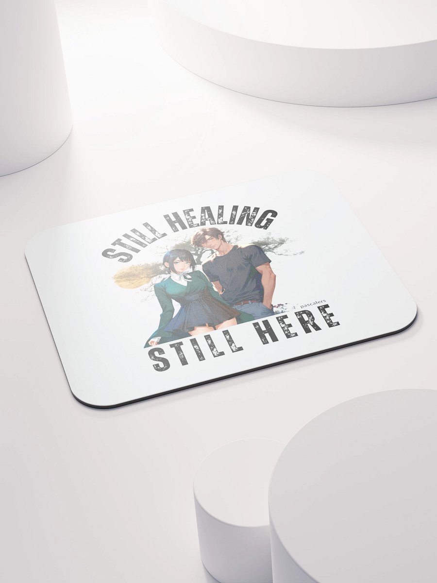 Still Healing, Still Here™ Mouse Pad - Whimsical White Edition product image (4)