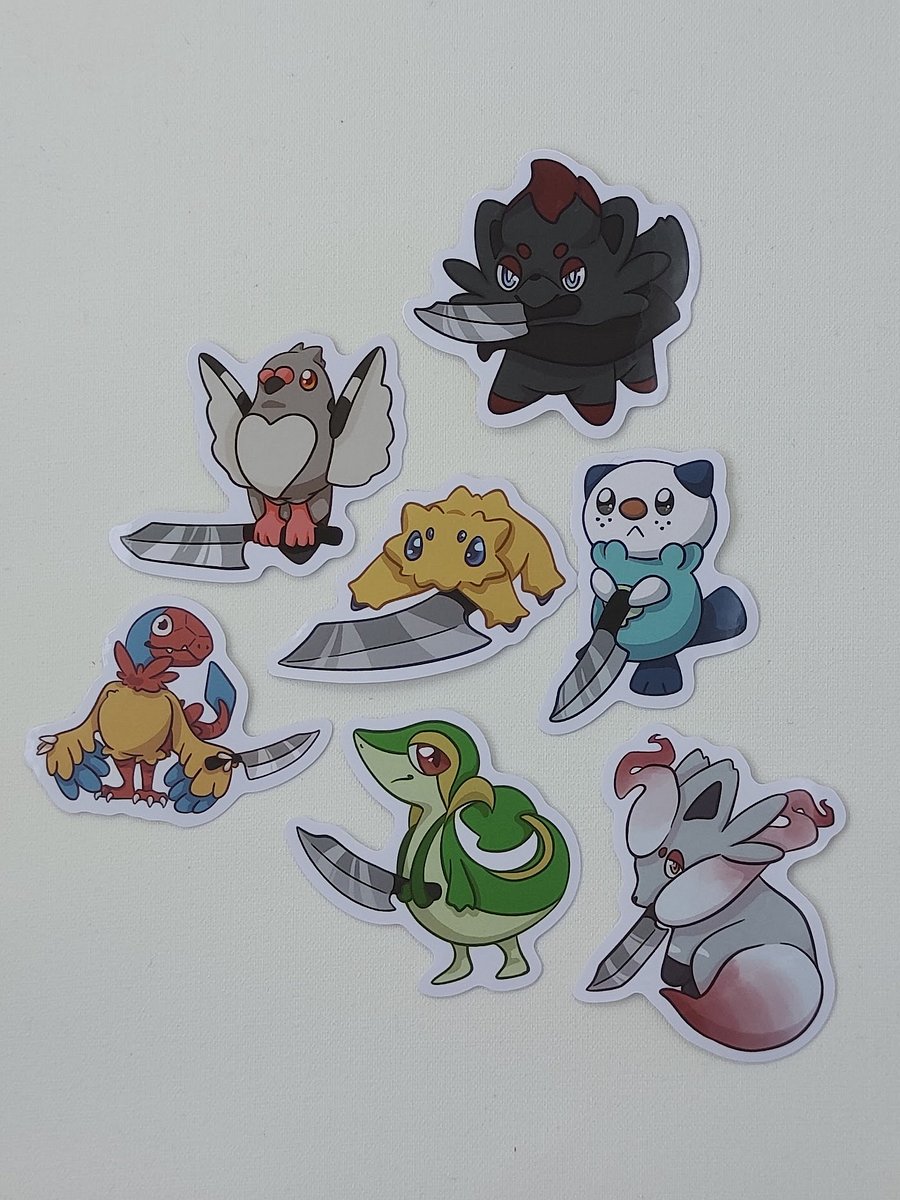Pokemon with knives Stickers product image (1)