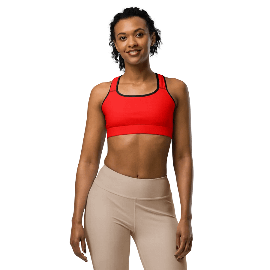 Plain Color Red Sports Bra product image (1)