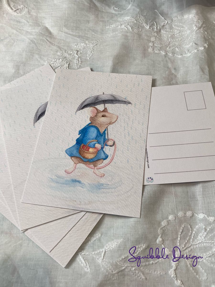 Sun Shower Mouse Postcard product image (1)