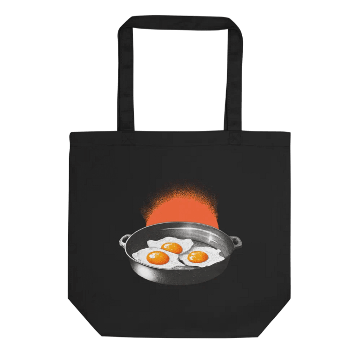 Fried eggs in a pan - illustrated in dotted raster style product image (1)