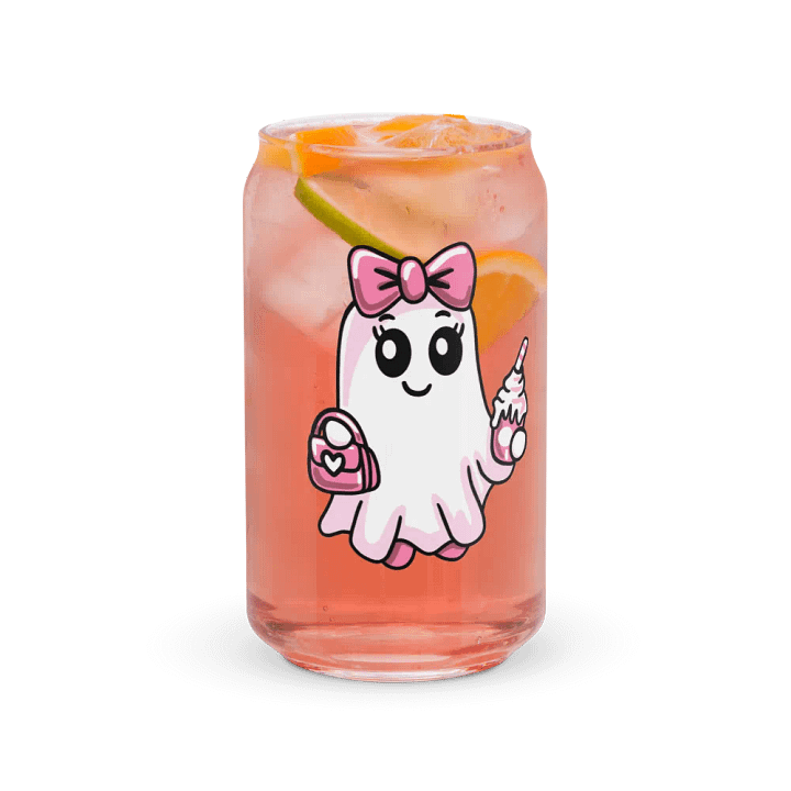 Cute Ghost 16oz Can-Shaped Drinking Glass product image (2)