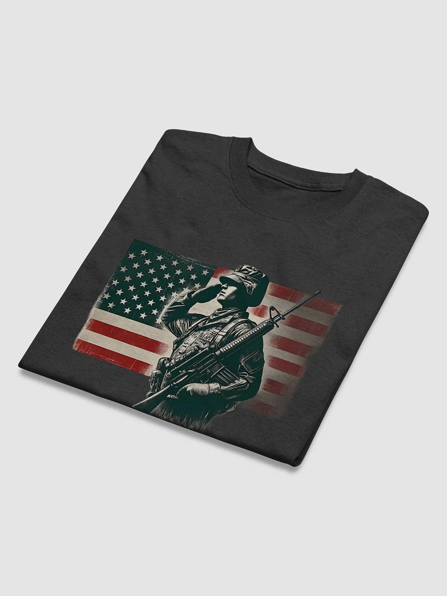 Saluting Soldier - Proud USA Patriotic Tribute Vintage Unisex Heavyweight T-Shirt product image (4)