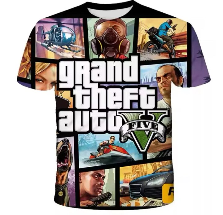 Summer Kids Boys Girls Grand Auto Theft Trending T-shirt Gaming Tops NEW product image (1)