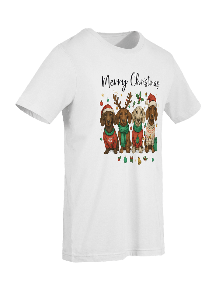 Merry Christmas Dachshund Sweater T-Shirt – Cozy Holiday Dog Illustration product image (2)