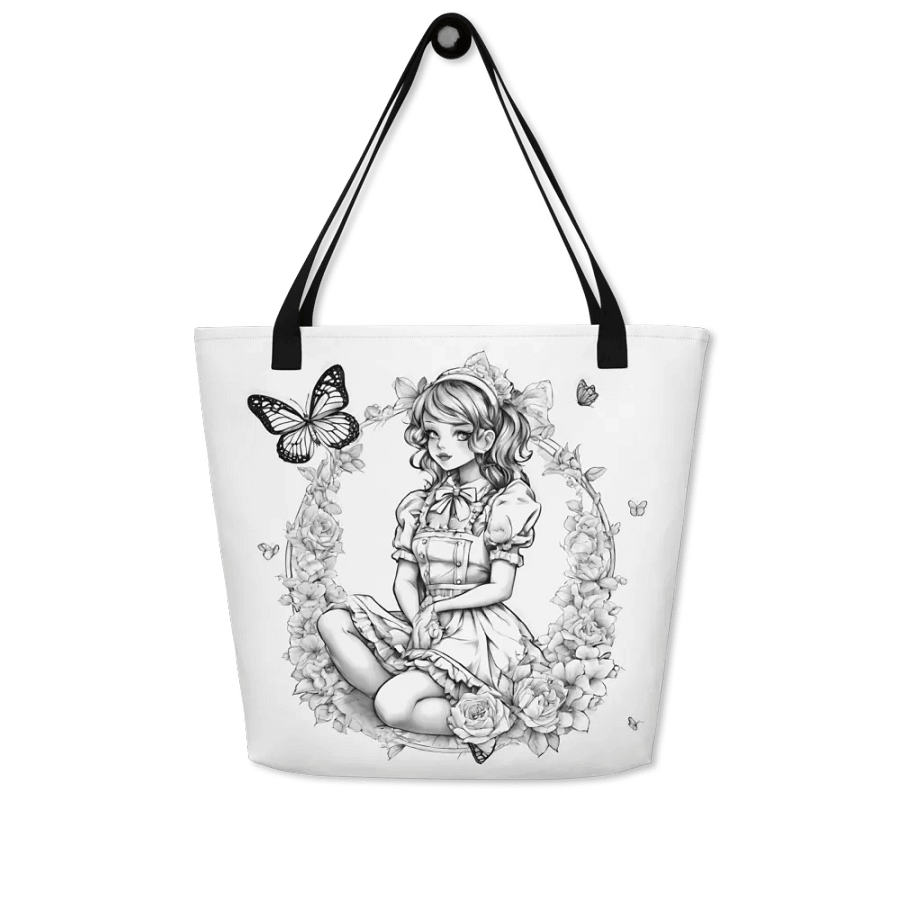 Monochrome Maid Floral Tote Bag product image (6)