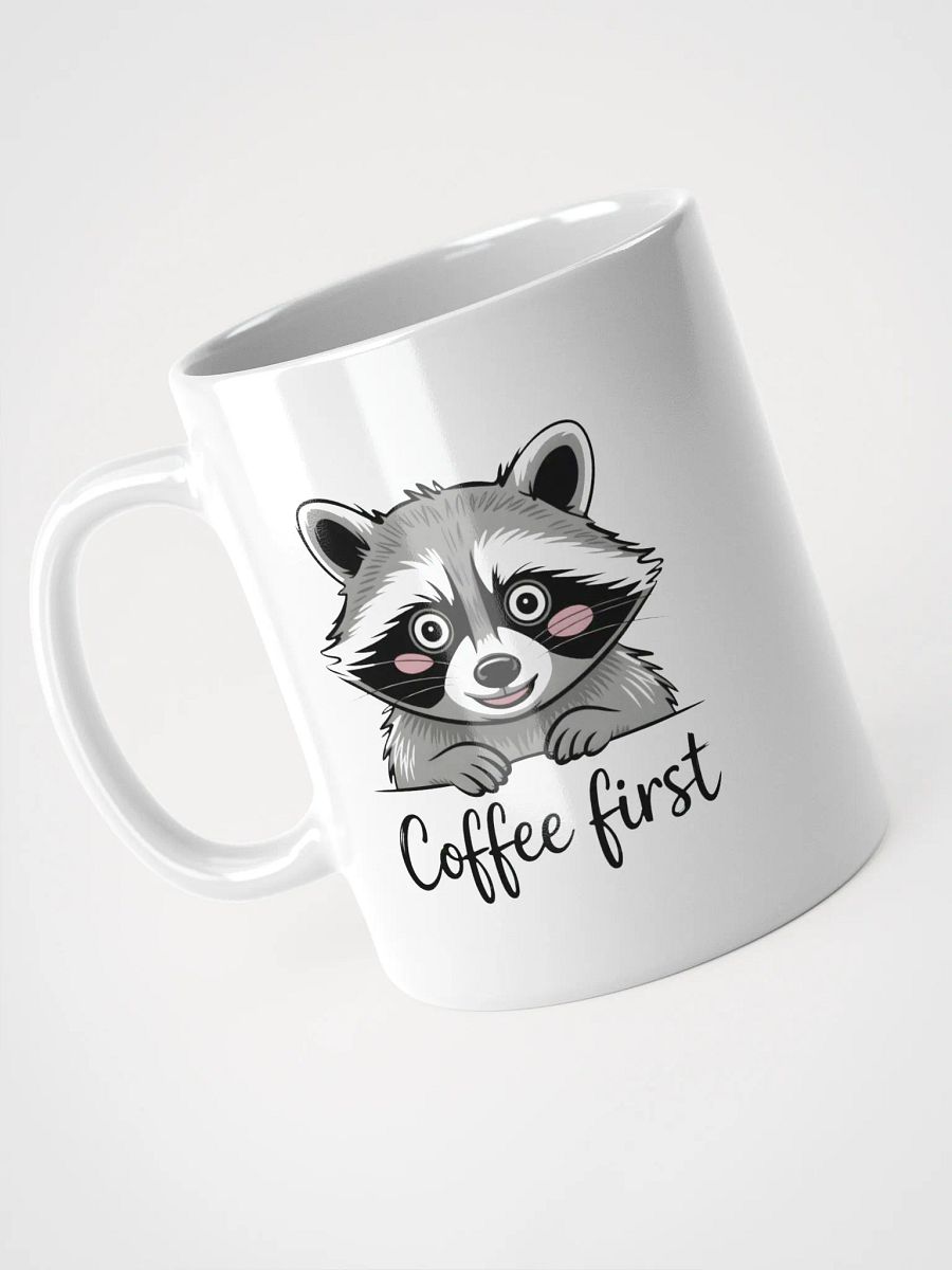 Coffee First Raccoon Mug | Cute Animal Mug product image (3)