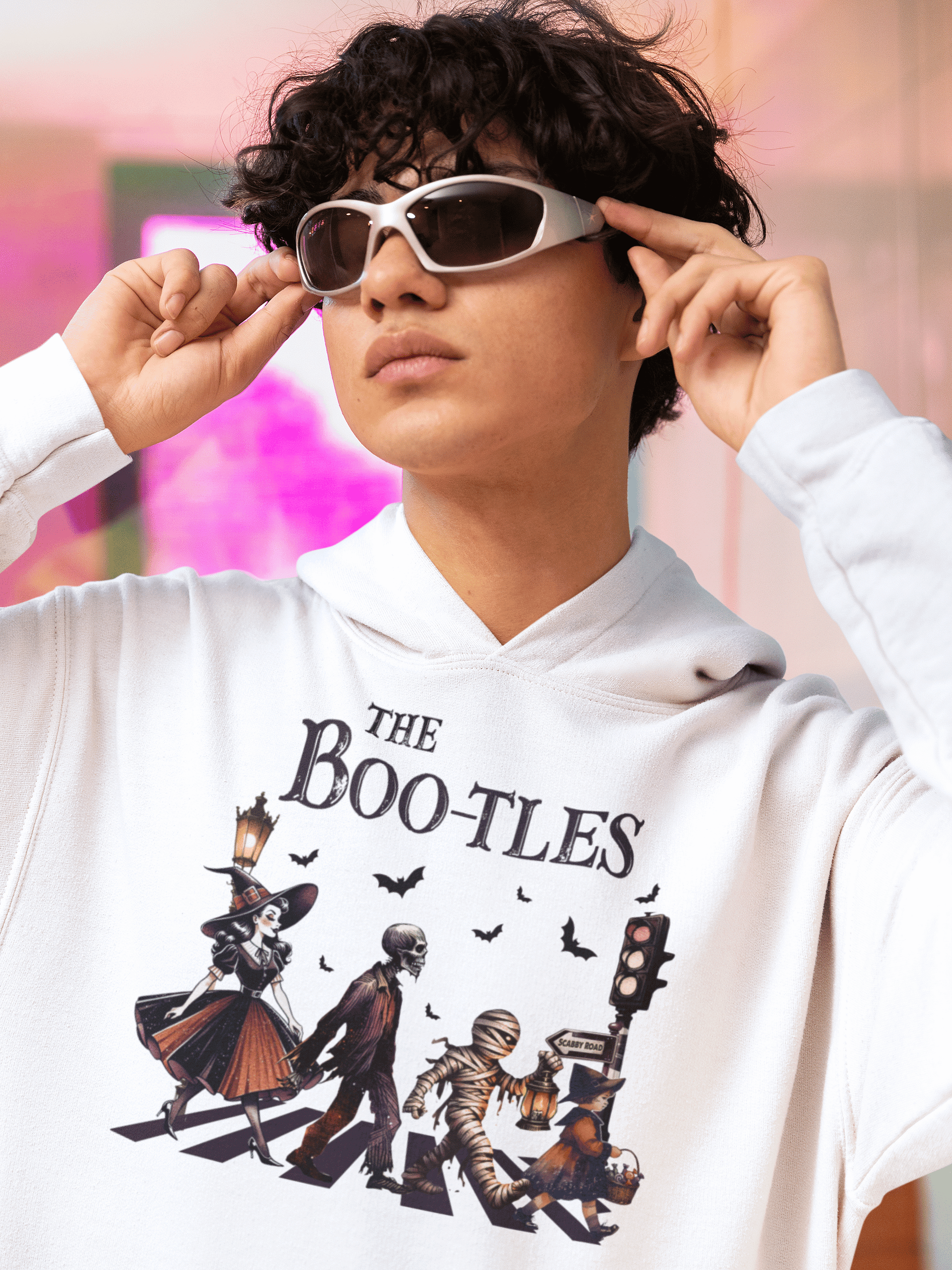 The Boo-tles Retro Halloween Parody Hoodie product image (1)