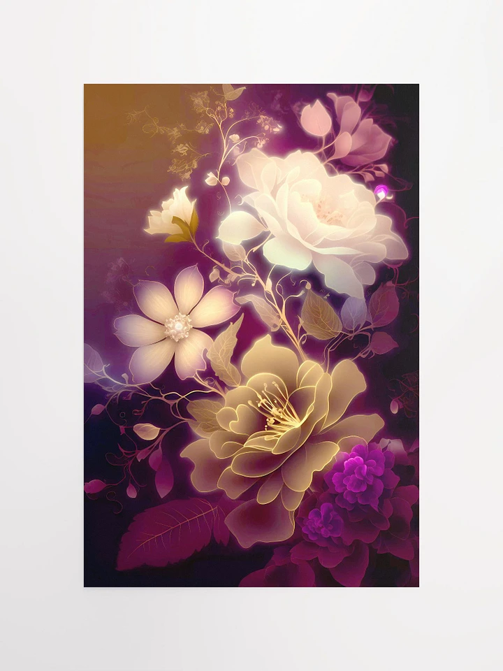 Enchanted Floral Radiance Poster: Magical Botanical Art for Mystical Interiors Matte Poster product image (2)