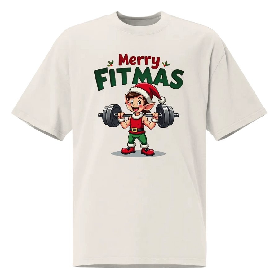 Merry Fitmas Elf Oversized Tee product image (1)