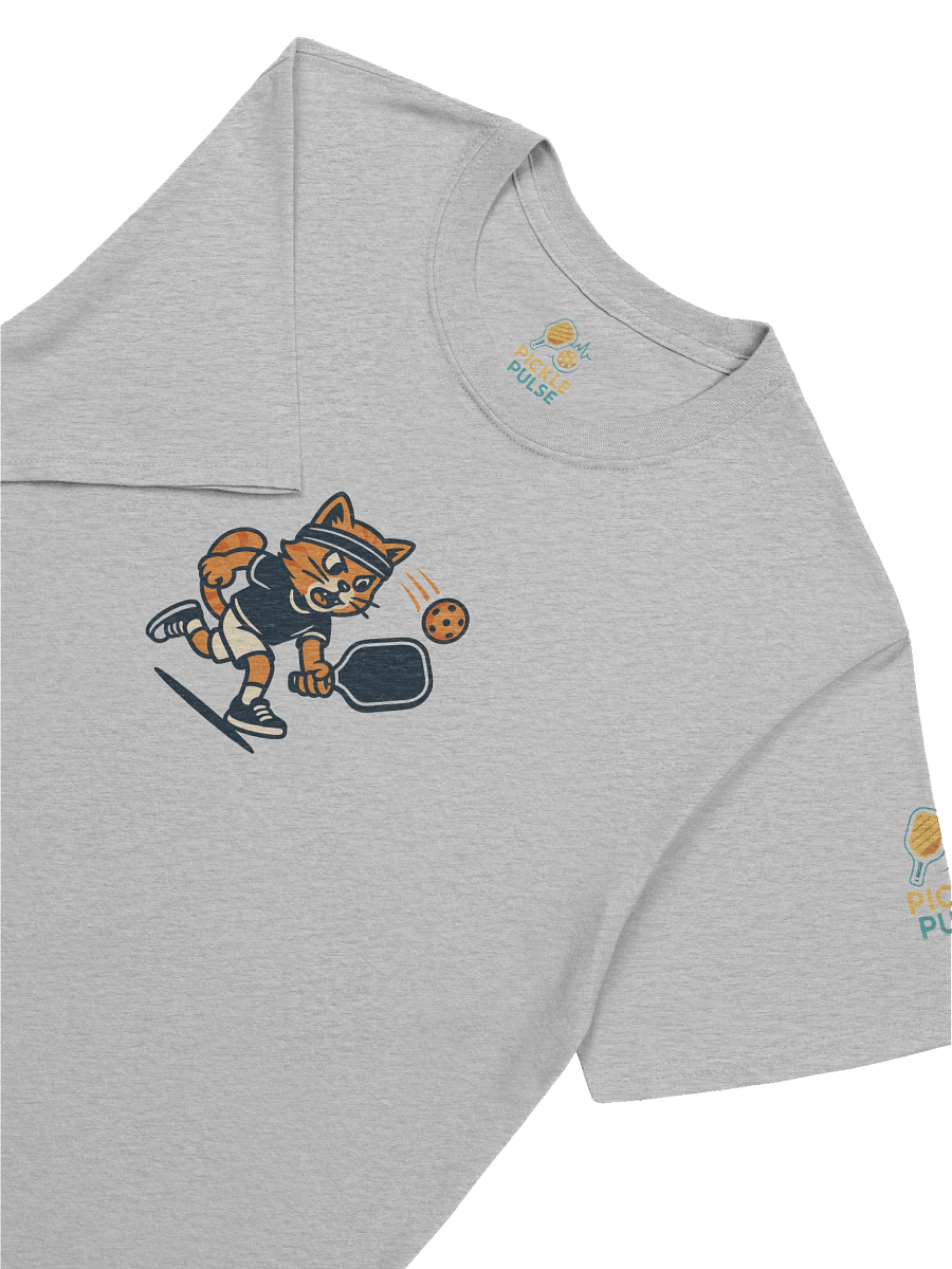 Pickleball Power Cat T-Shirt – Funny Unisex Tee with Fierce Orange Tabby Pickleball Smash Chest Print product image (7)