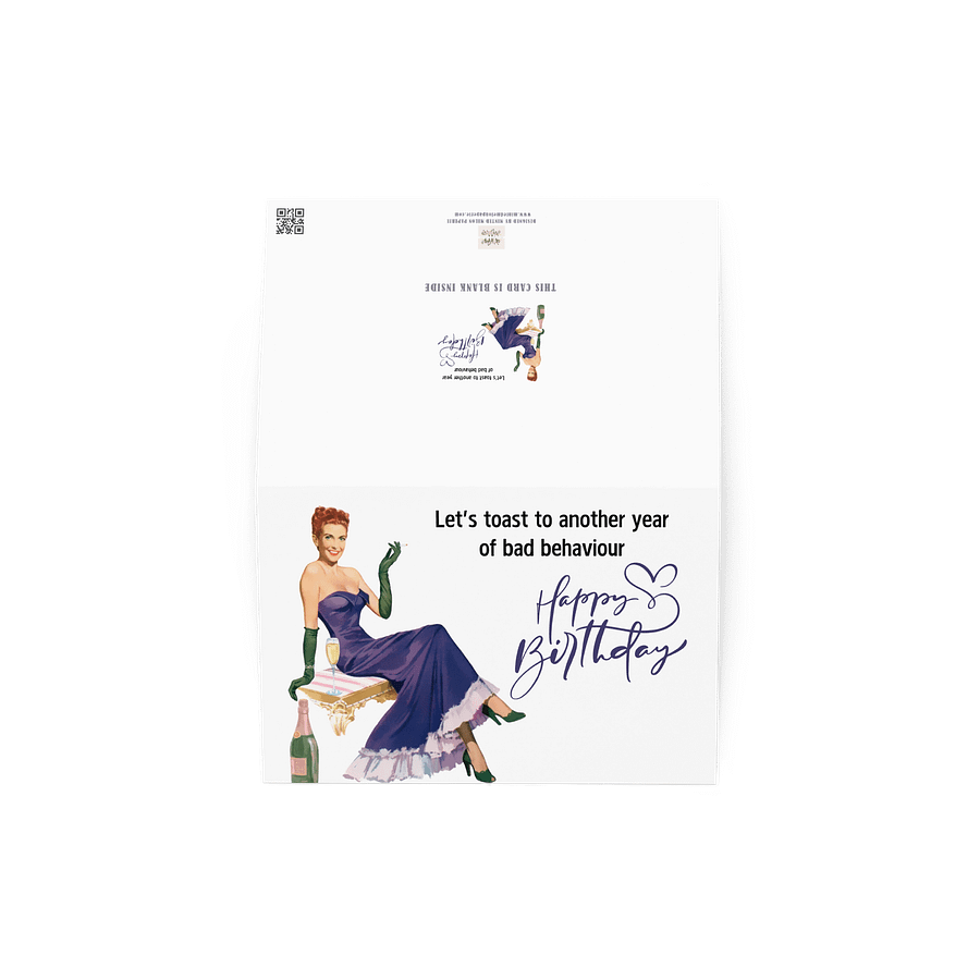 Retro Champagne Toast Another Year Birthday Card product image (3)