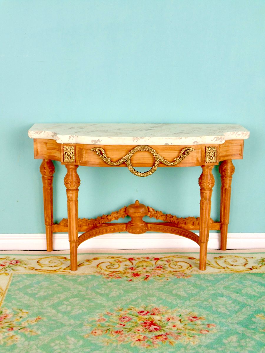 1:6 scale console table for 12” fashion dolls OAK color product image (4)