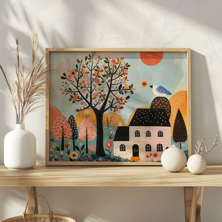 Cottagecore Scenery Whimsical Wall Art Print product image (1)
