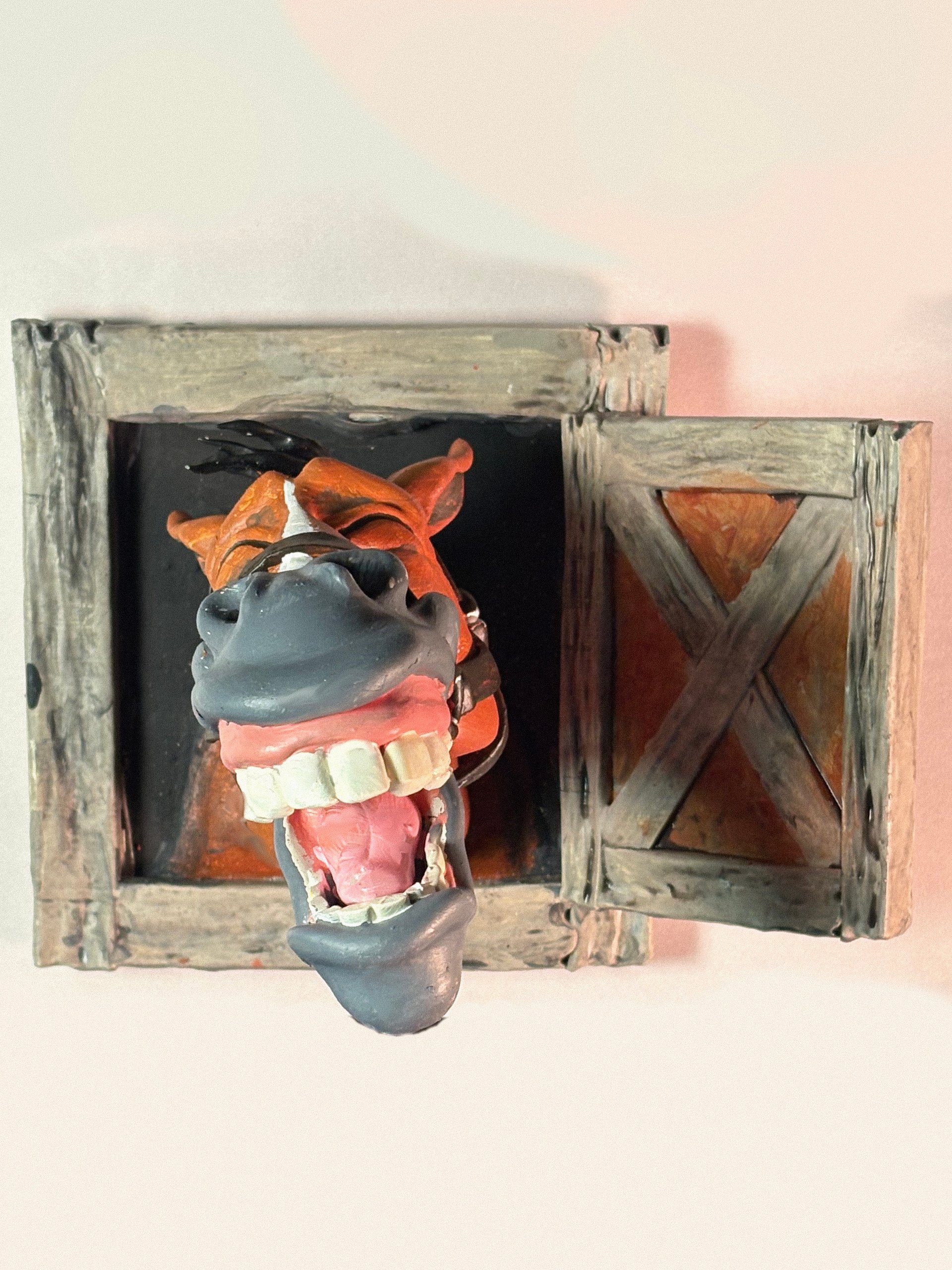 Horselaugh Wall Mounted Resin Sculpture. product image (3)