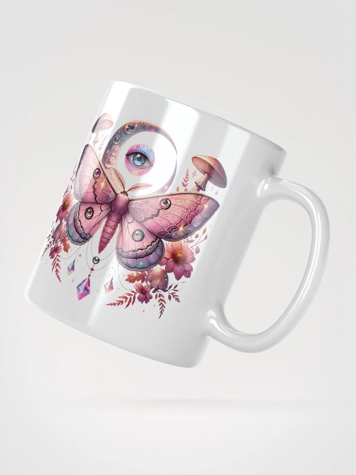 Pink Lunar Moths and Flowers Mug product image (6)