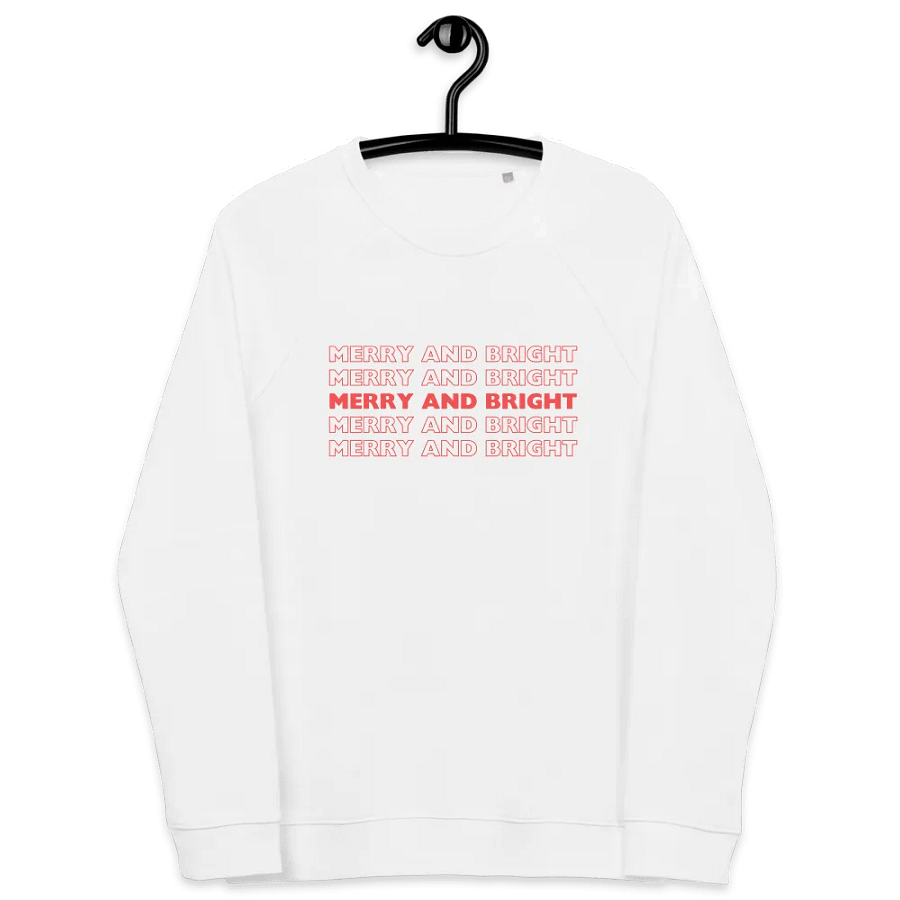 MERRY AND BRIGHT Unisex Organic Raglan Sweatshirt product image (7)