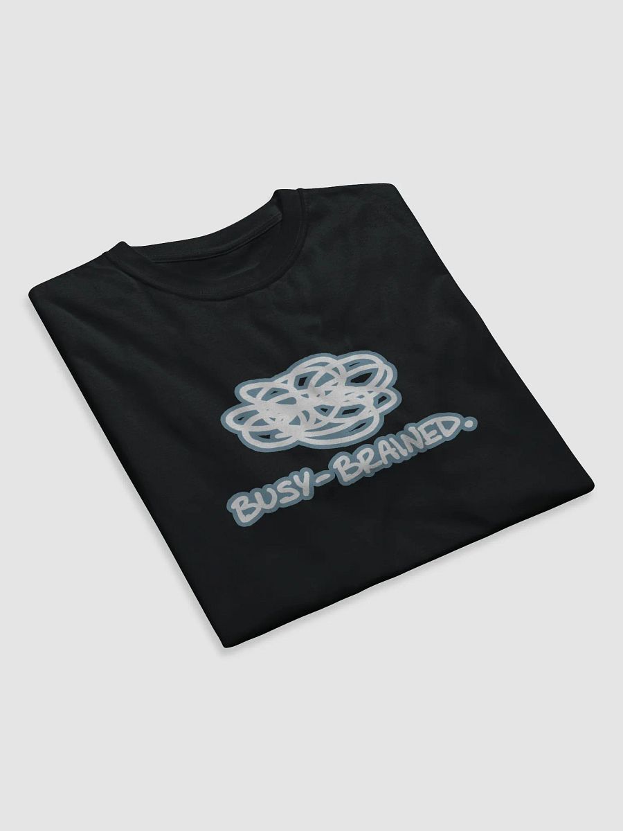 BUSY-BRAINED (lined design, #709AAF) unisex eco tee product image (7)