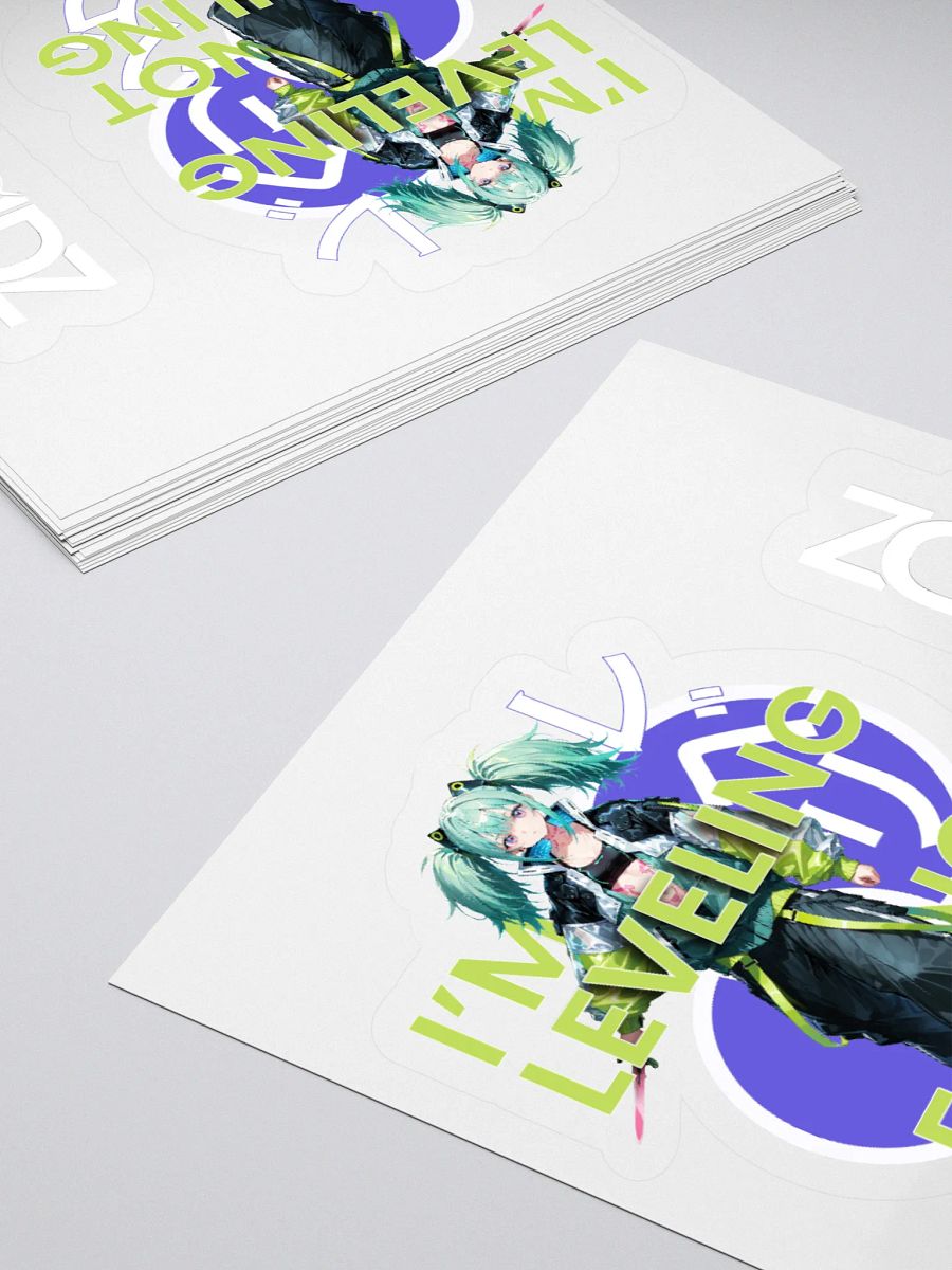 Leveling, not failing - Female anime Sticker + VOIDZ logo product image (4)