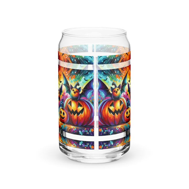 Beautiful Bats & Pumpkins Halloween Themed Glass product image (1)