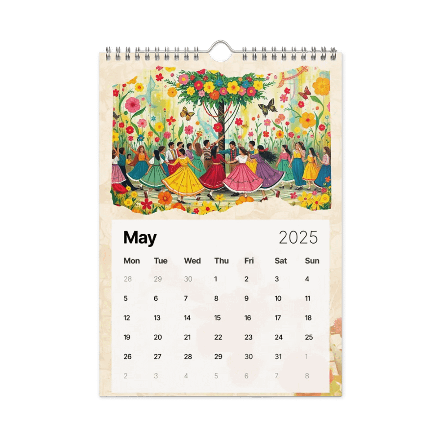 FOLK ART WALL CALENDAR 2025 product image (10)