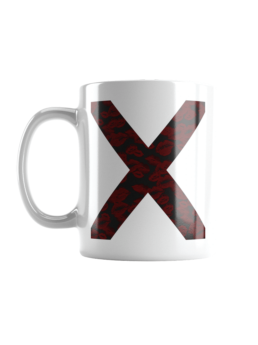 Black X Subtle Red Lipstick Kisses | Glossy White Mug product image (16)