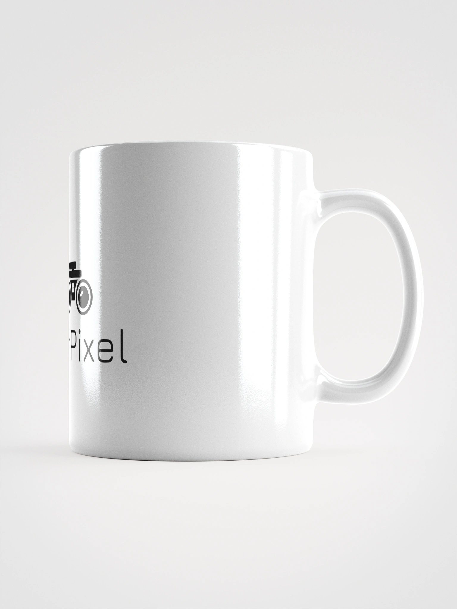 White Glossy Mug with Black LOGO By TikTok Creator SpSoldierPixel product image (2)