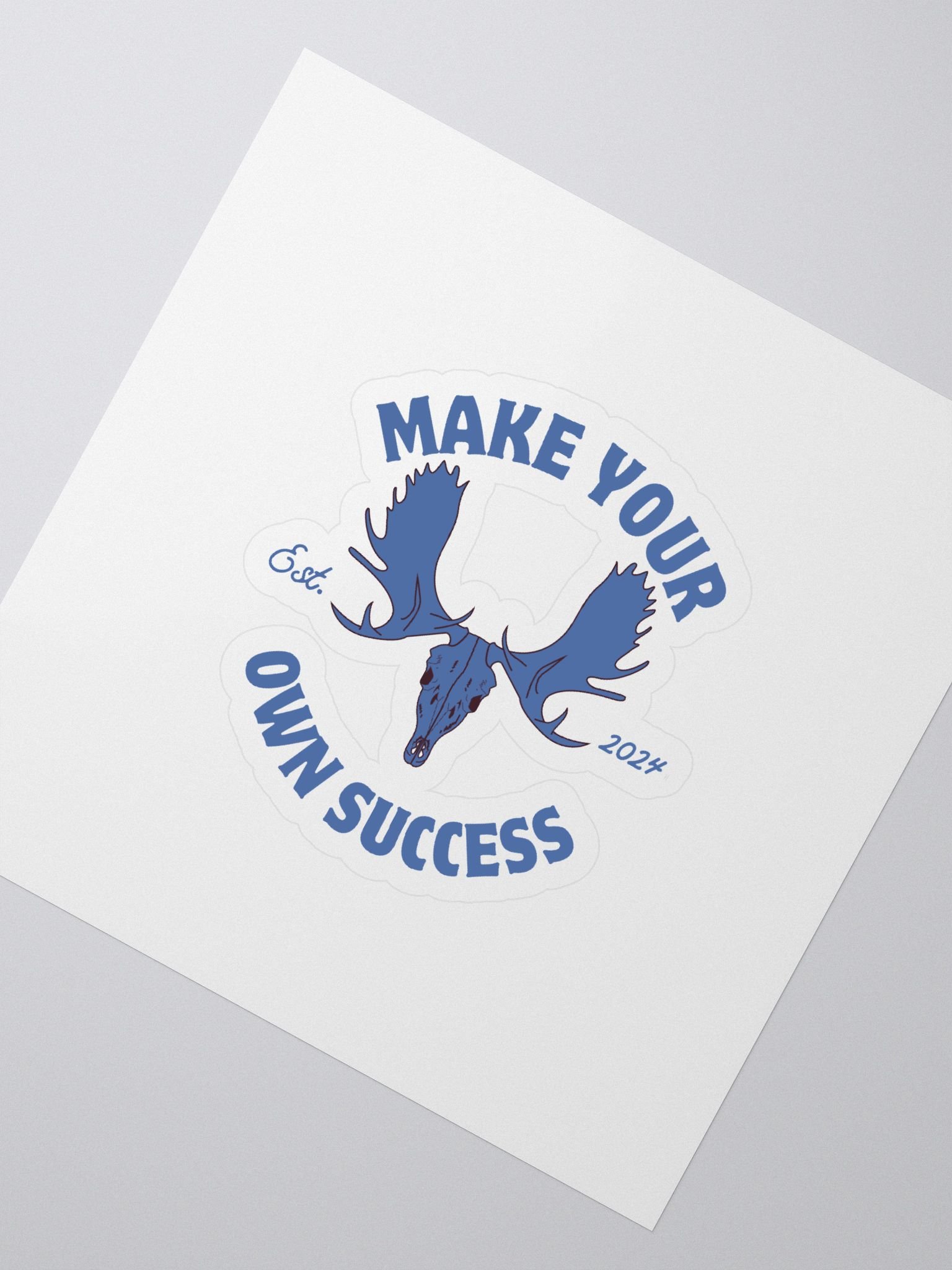 Blue Moose Skull - Make Your Own Success - Sticker product image (2)