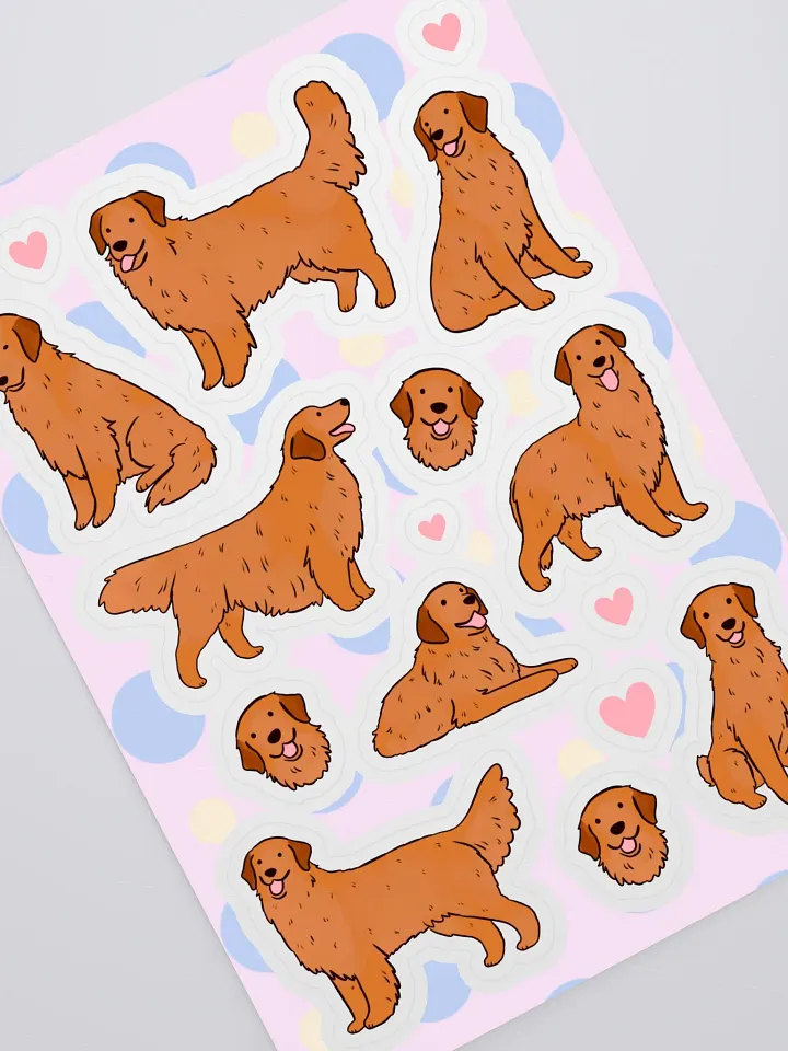 Dark Golden Retriever Love - Sticker Sheet product image (2)