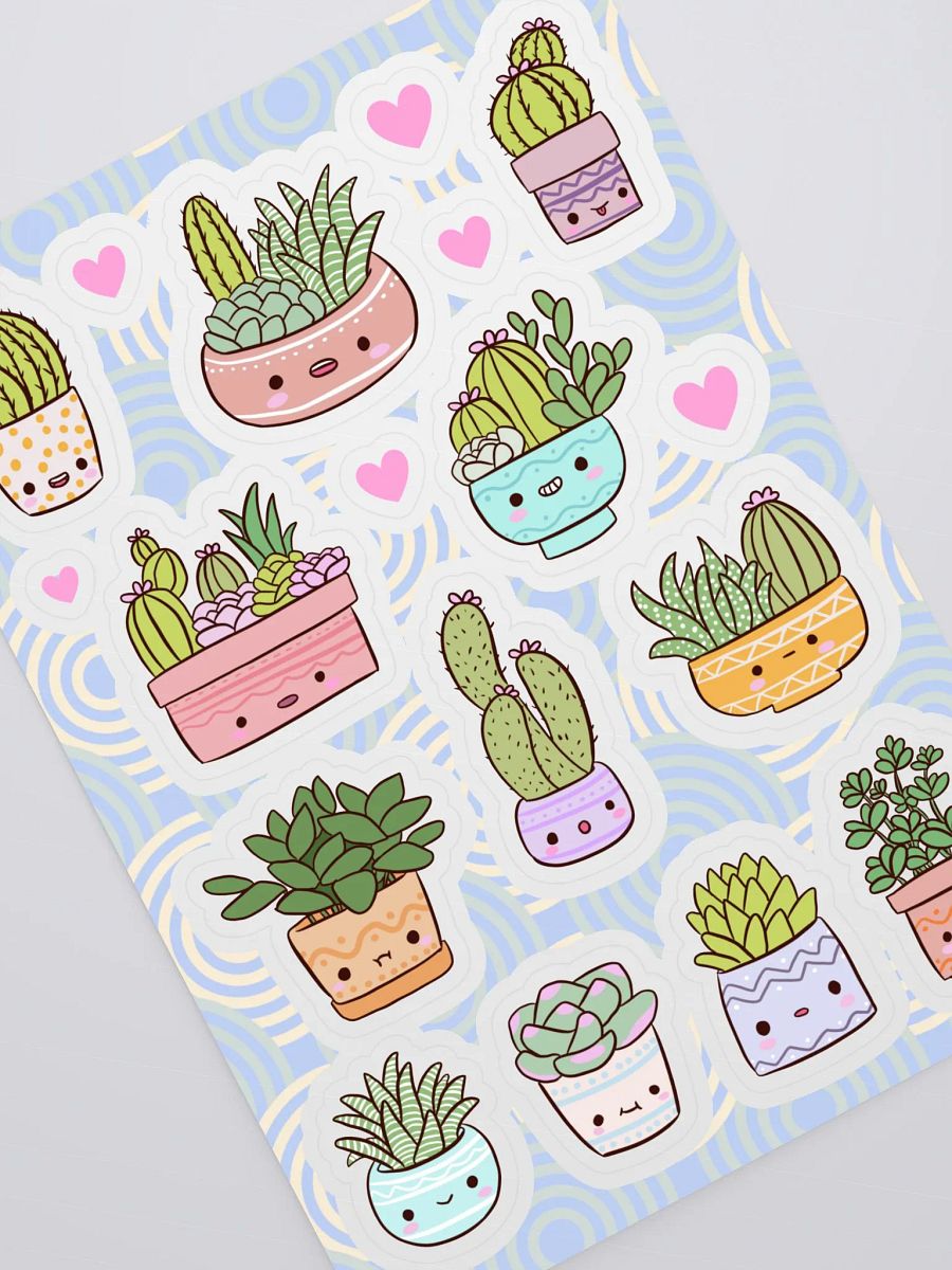 Whimsical Succulent Delight Sticker Sheet product image (3)