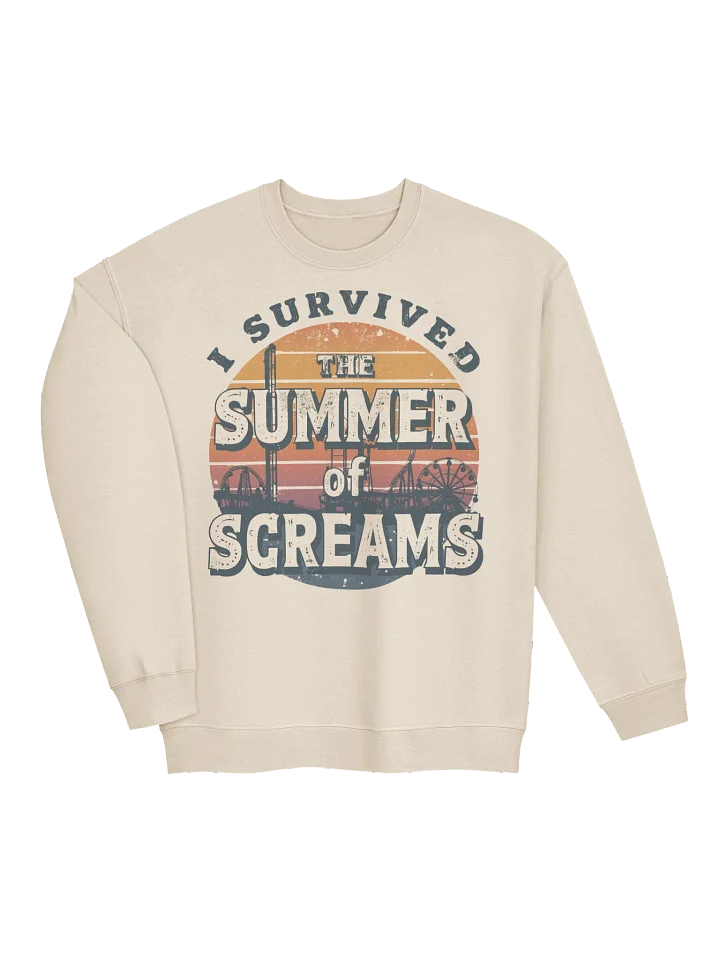 I Survived the Summer of Screams – Vintage Roller Coaster & Ferris Wheel Sweatshirt product image (2)