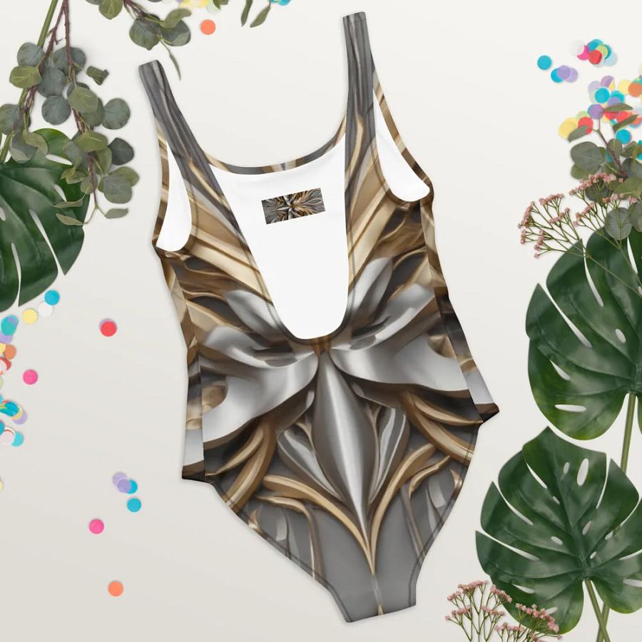 Abstract metallic swimming suit product image (5)
