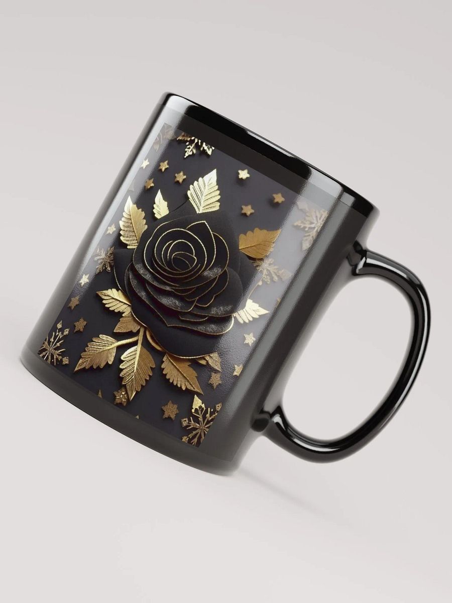 Black & Gold Rose Petals 3D Mug product image (4)