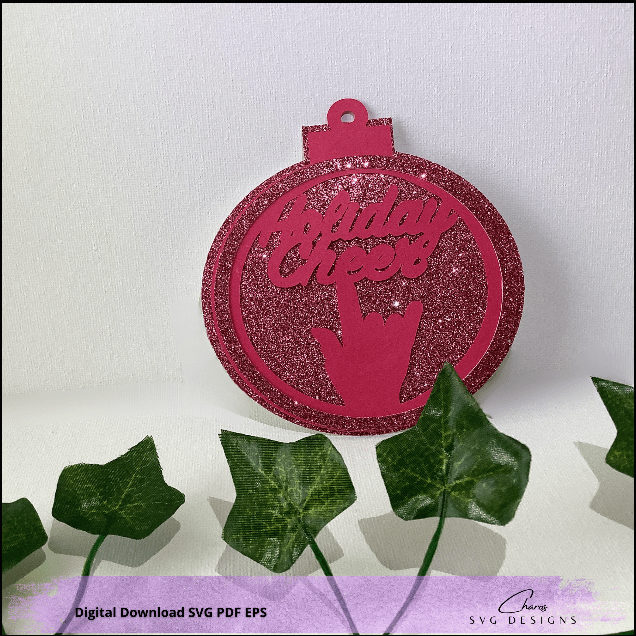 Layered I Love You in ASL Holiday Ornaments SVG Bundle product image (5)