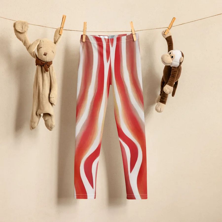 Funky Red Liquid Tie-Dye Explosion Kid's and Toddler's Leggings product image (7)