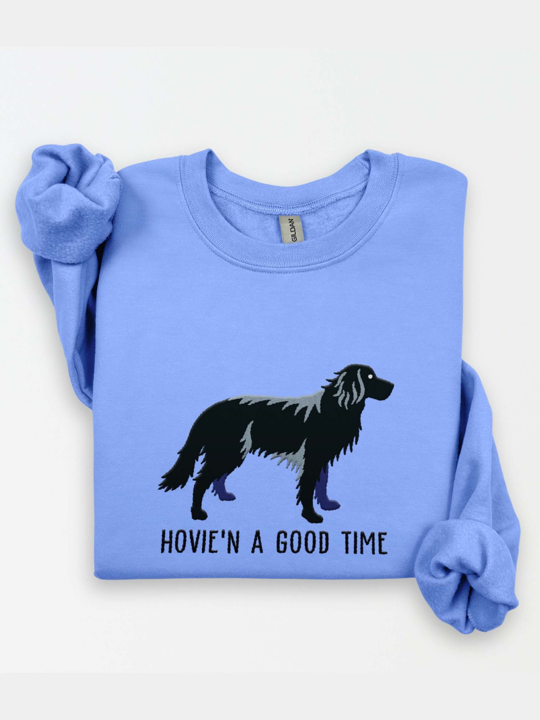 Hovie'n a Good Time Sweatshirt (Embroidered) of a Hovawart(Black) product image (1)