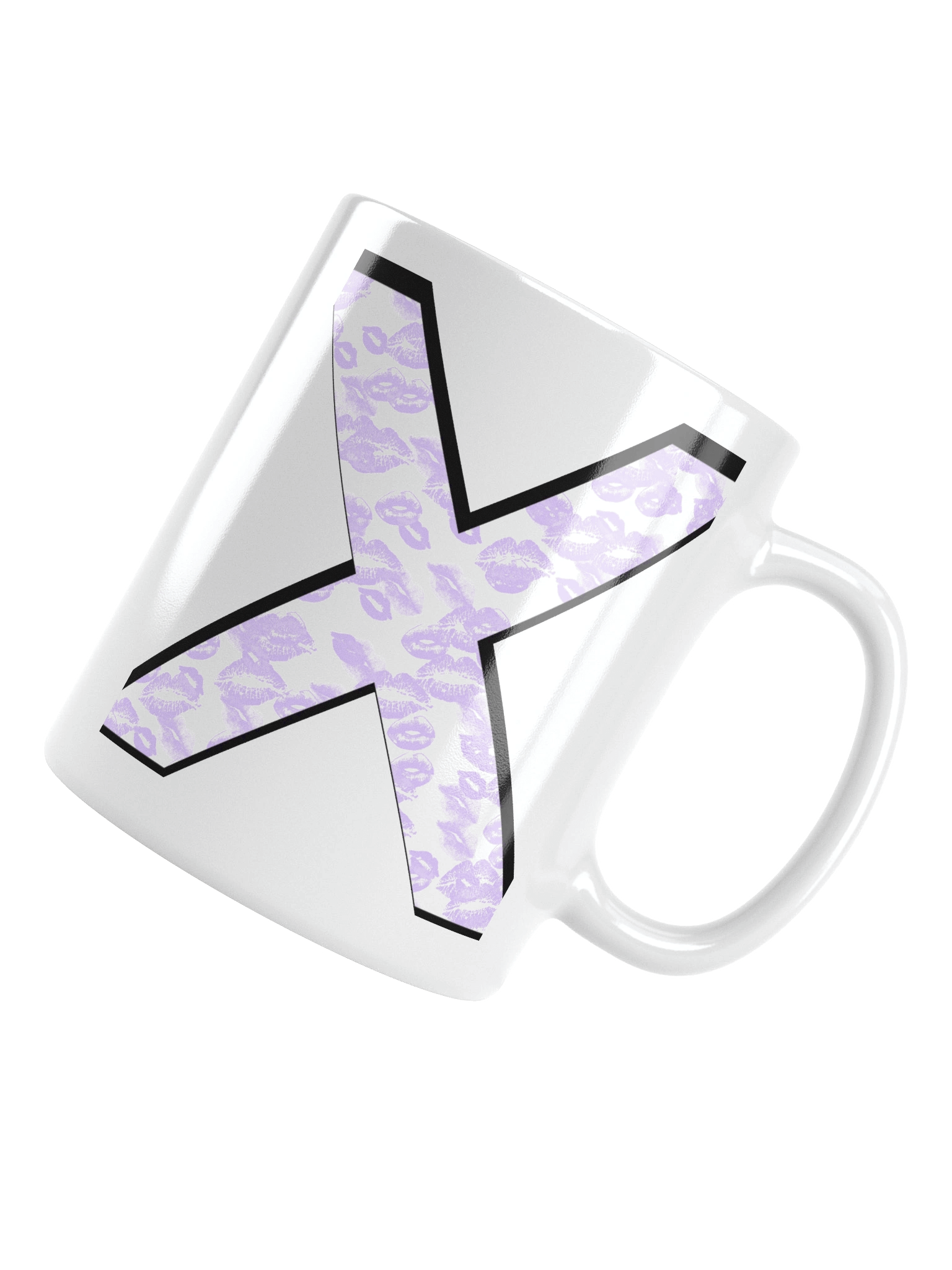 White X Lilac Lipstick Kisses | Glossy White Mug product image (10)