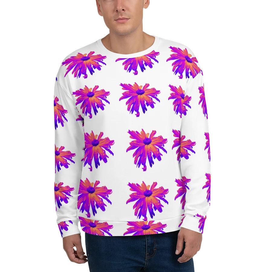 Abstract Pink Floating Daisy Flower Repeating Pattern Design Unisex Sweatshirt product image (7)