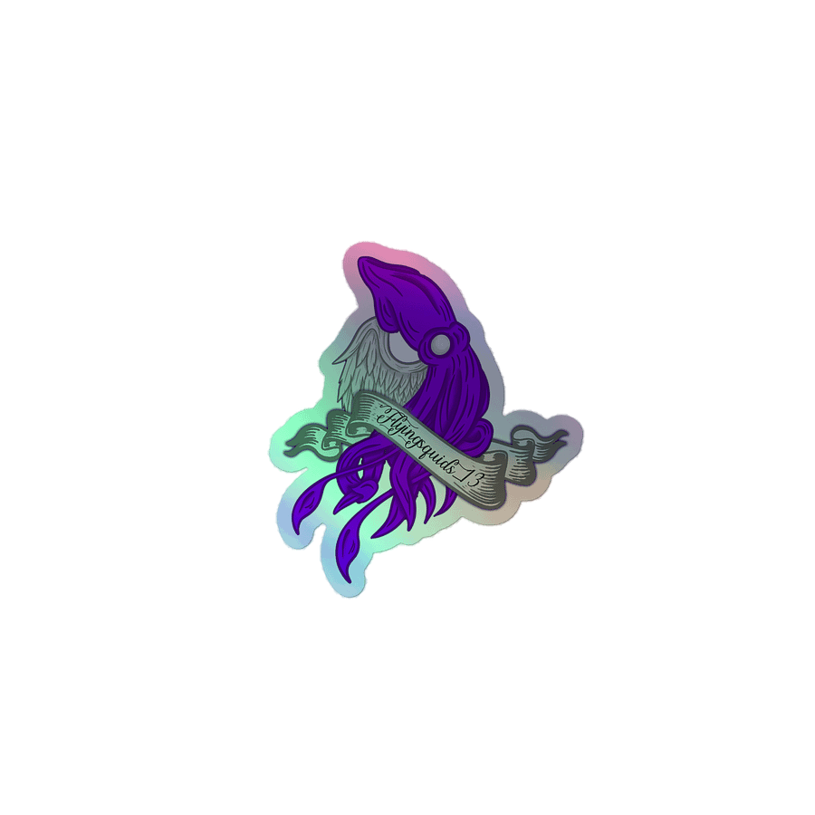 FlyingSquid w/ Banner- Holo Sticker product image (1)
