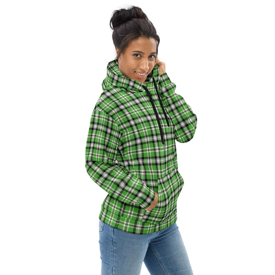 Bright Green, Black, and Gray Plaid Hoodie product image (1)