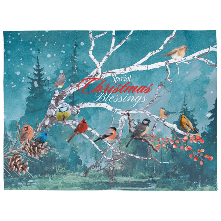 Cosy Christmas Bird throw blanket for homers friends family product image (1)